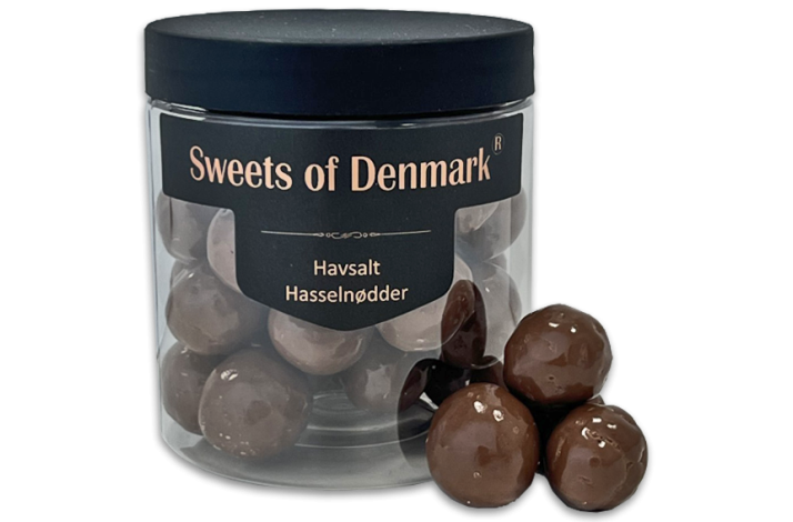 Hasseln�dder med lys chokolade<br/ >og havsalt