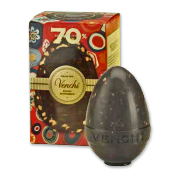 Venchi Pskeg<br />Ekstra Mrk 70% chokolade med hasselndder