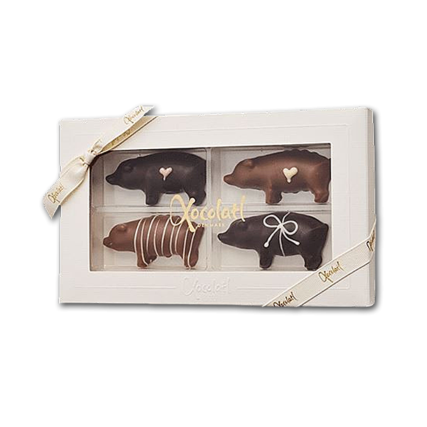 Xocolatl ske med 4 Marcipangrise