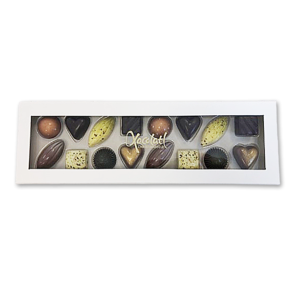 Xocolatl aflang ske med 16 fyldte chokolader