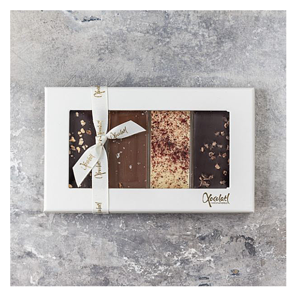 Xocolatl ske med 4 chokoladebarer