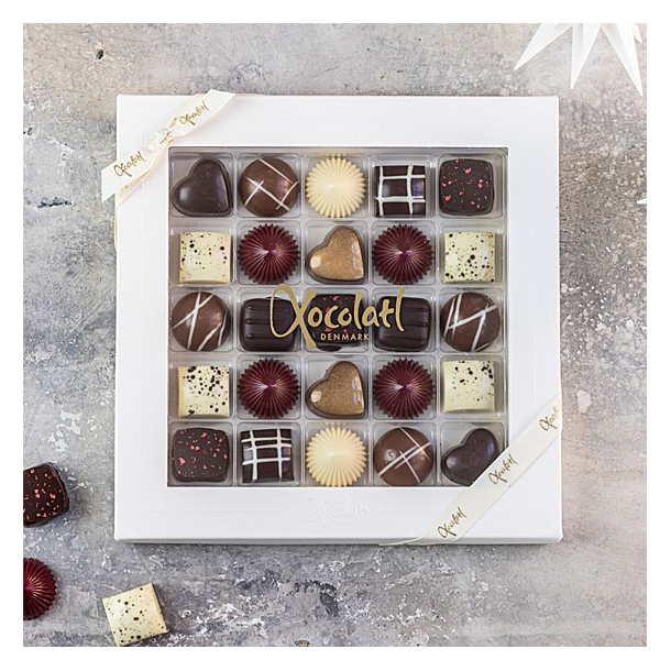 Xocolatl Juleske med 25 fyldte chokolader