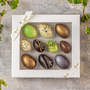 Xocolatl Pskeske med 10 fyldte chokoladeg