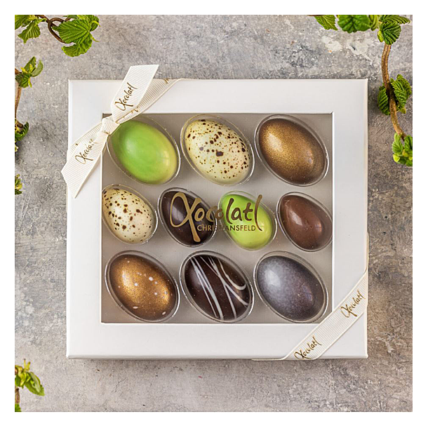 Xocolatl Pskeske med 10 fyldte chokoladeg