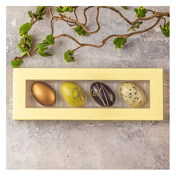 Xocolatl Pskeske med 4 fyldte chokoladeg