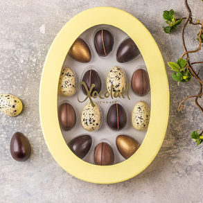 Xocolatl Oval Pskeske med 14 fyldte chokoladeg