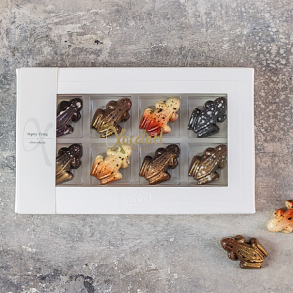 Xocolatl Hvid ske med 8 fyldte chokoladefrer