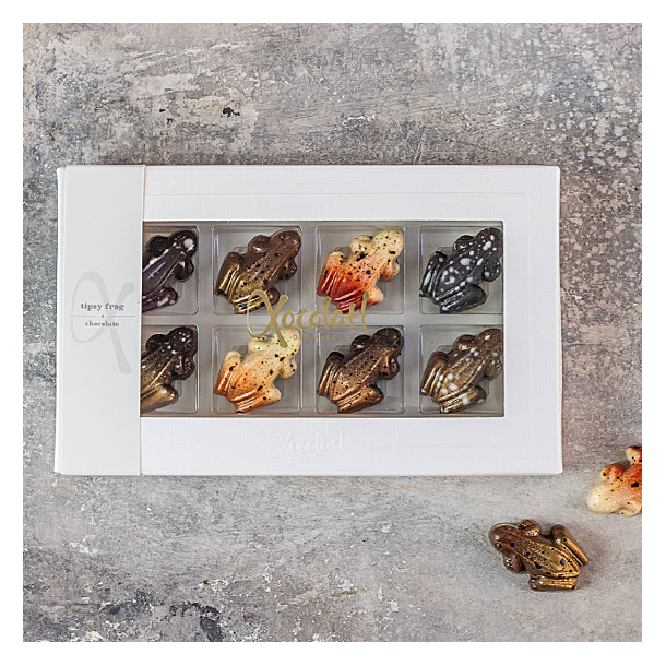 Xocolatl Hvid ske med 8 fyldte chokoladefrer